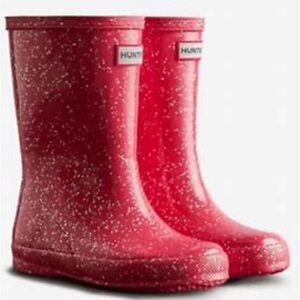 Hunter Pink Glitter Rain Boots